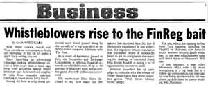 WHISTLEBLOWERS RISE TO THE FINREG BAIT – MEISSNER FEATURED